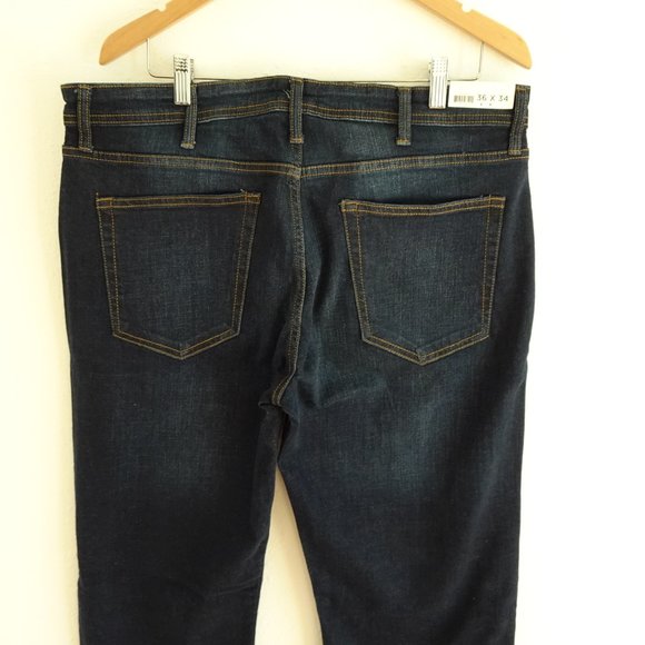 GH Bass Men's Jeans Size 36x34 Blue Denim Straight Fit 5 Pocket Stretch - Picture 4 of 7